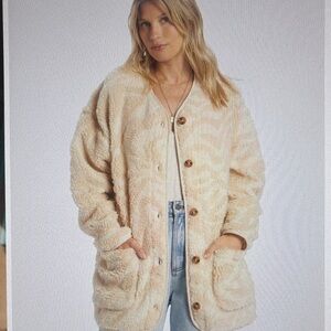 NWT Billabong Fireside Cozy Buttoned Fleece Jacket. Size Large